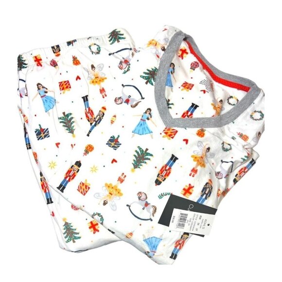 Cuddl Duds Womens Cream Nutcracker Velour V Neck Pajamas 2 Pc Set Plus Sz 2X New - Picture 3 of 8